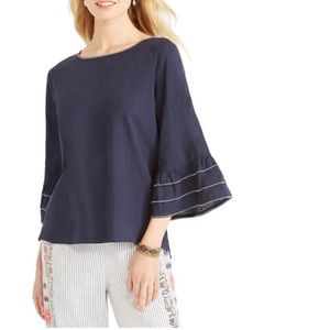 Nic And Zoe top with flounce sleeves